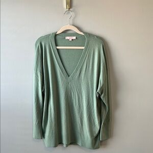LOFT Mint Green V-Neck Sweater